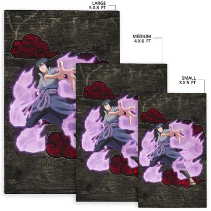 Naruto Anime Sasuke Uchiha Susano Power Grey Area Rug Home Decor