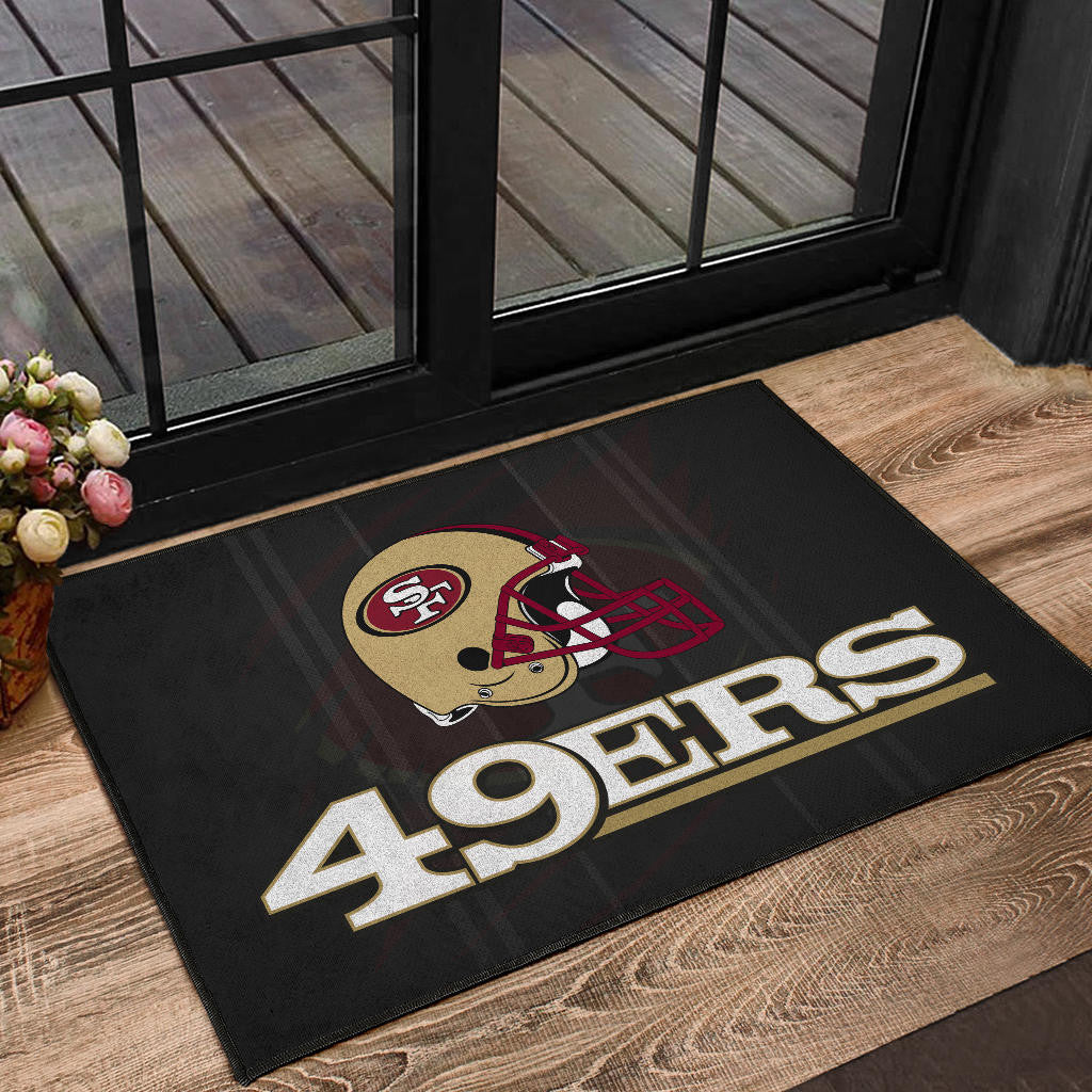 San Francisco American Football 49ers Football Minimal Ers Helmet Artwork Door Mat Home Decor