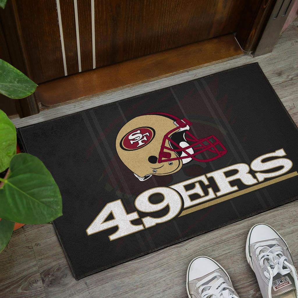 San Francisco American Football 49ers Football Minimal Ers Helmet Artwork Door Mat Home Decor