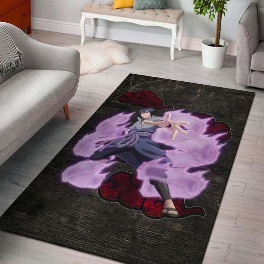 Naruto Anime Sasuke Uchiha Susano Power Grey Area Rug Home Decor