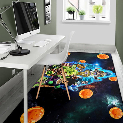 Dragon Ball Anime - DB Super Saiyan Power Blue Vapor Galaxy Area Rug Home Decor