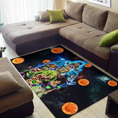 Dragon Ball Anime - DB Super Saiyan Power Blue Vapor Galaxy Area Rug Home Decor