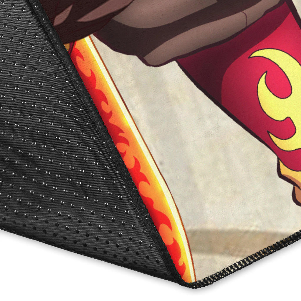 Demon Slayer Anime Rengoku Fire Breath Power Red Sun Area Rug Home Decor