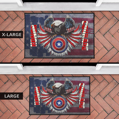 US Independence Day Eagle On US Shield Honor Courage Door Mat Home Decor