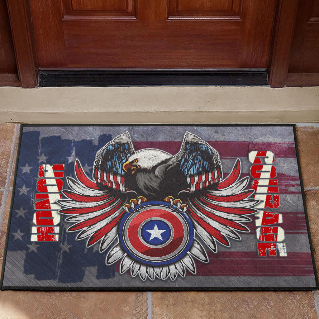 US Independence Day Eagle On US Shield Honor Courage Door Mat Home Decor