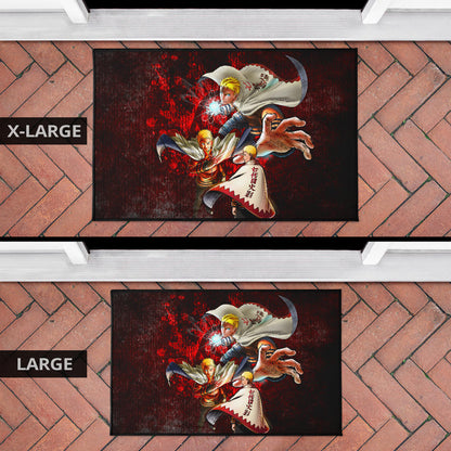 Naruto Anime Naruto Hokage Sharingan Red And Black Theme Door Mat Home Decor