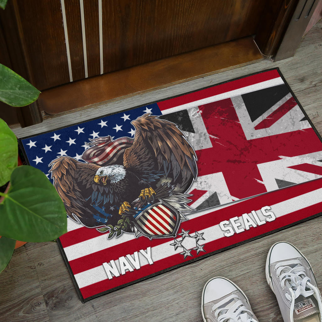 US Independence Day Eagle Taking US Shield Navy Seals Door Mat Home Decor