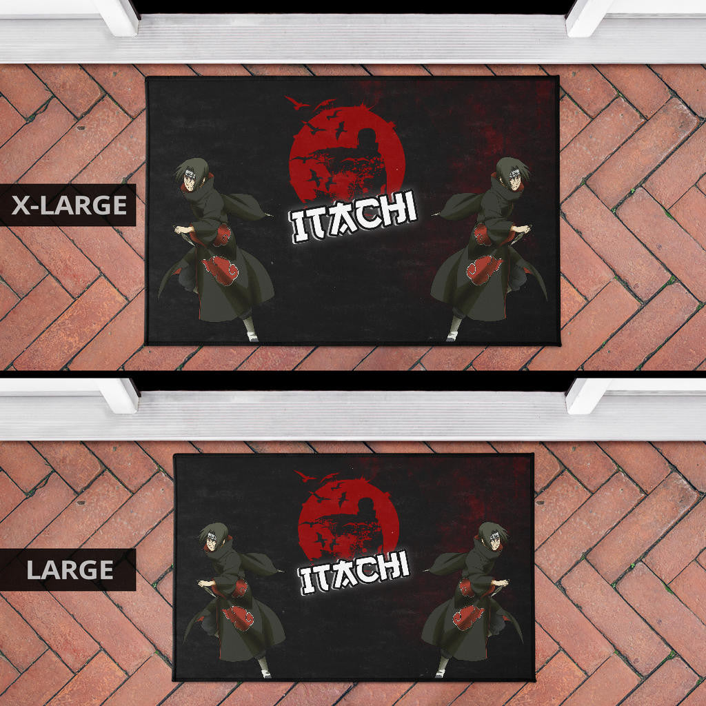 Naruto Anime Itachi Uchiha Crow Fading Silhouette Door Mat Home Decor