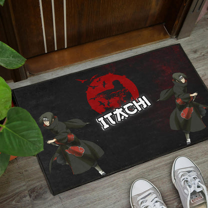 Naruto Anime Itachi Uchiha Crow Fading Silhouette Door Mat Home Decor