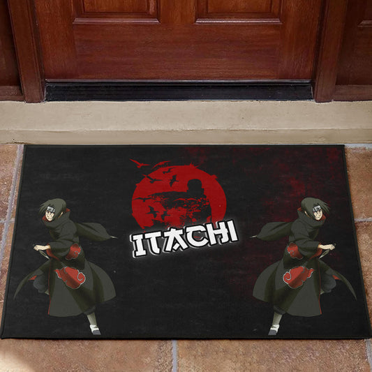 Naruto Anime Itachi Uchiha Crow Fading Silhouette Door Mat Home Decor