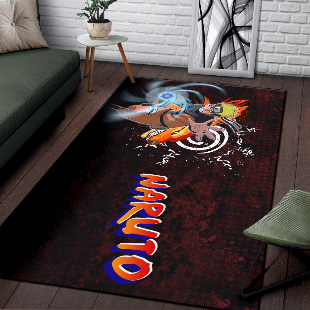 Naruto Anime Sharingan With Kurama Eight Trigrams Seal Area Rug Home Decor