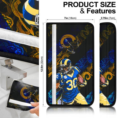 Los Angeles Rams American Football Team Raymond Calais 30 Grab Rugby Ball Running Seat Belt Covers