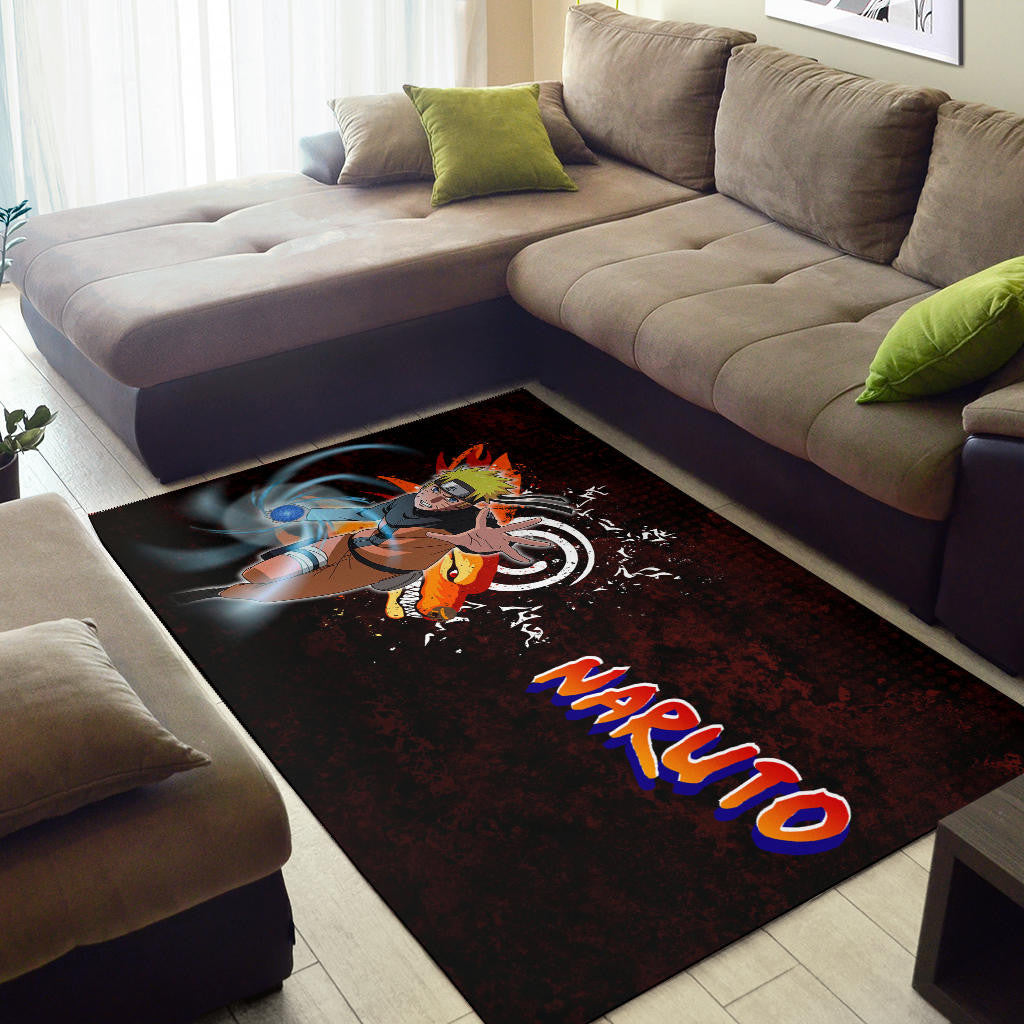 Naruto Anime Sharingan With Kurama Eight Trigrams Seal Area Rug Home Decor