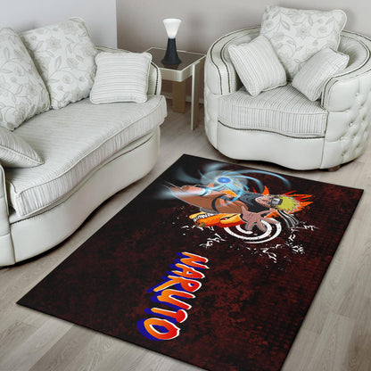 Naruto Anime Sharingan With Kurama Eight Trigrams Seal Area Rug Home Decor