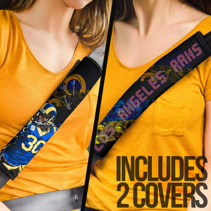 Los Angeles Rams American Football Team Raymond Calais 30 Grab Rugby Ball Running Seat Belt Covers