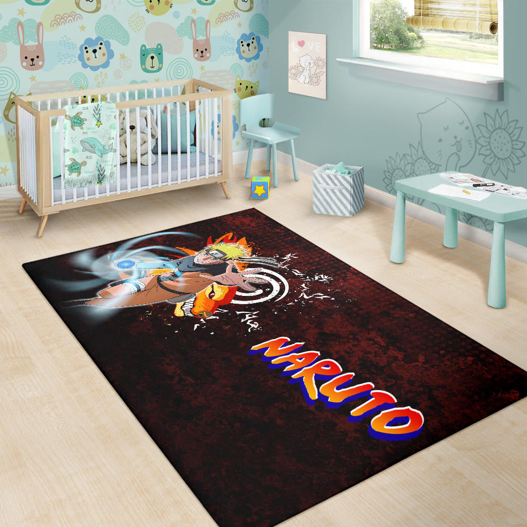 Naruto Anime Sharingan With Kurama Eight Trigrams Seal Area Rug Home Decor