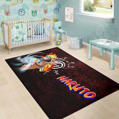 Naruto Anime Sharingan With Kurama Eight Trigrams Seal Area Rug Home Decor