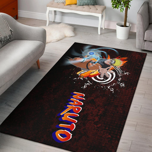 Naruto Anime Sharingan With Kurama Eight Trigrams Seal Area Rug Home Decor