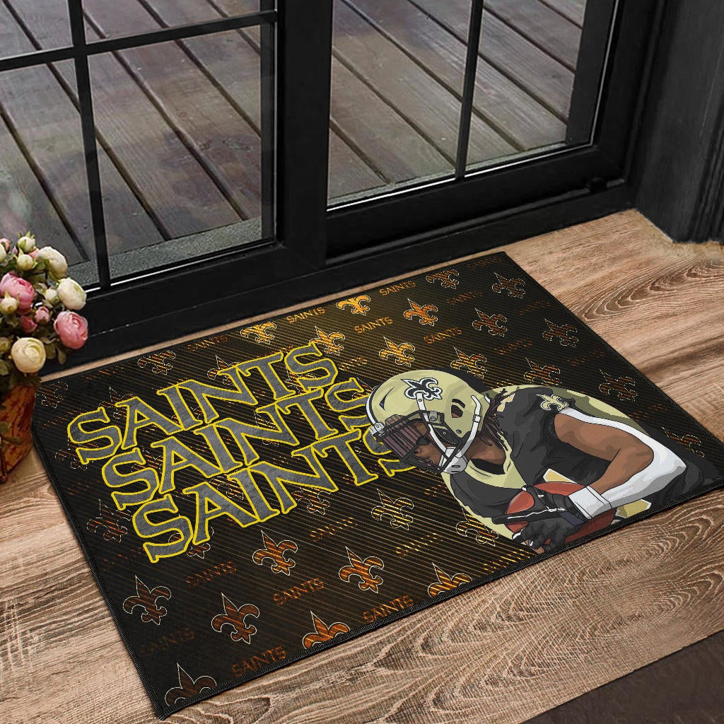 New Orleans Saints American Football Minimal Player Artwork Saints Patterns Door Mat Home Decor