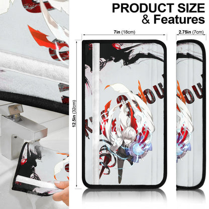 Tokyo Ghoul Anime Arima White Hair Power TG Text Seat Belt Covers