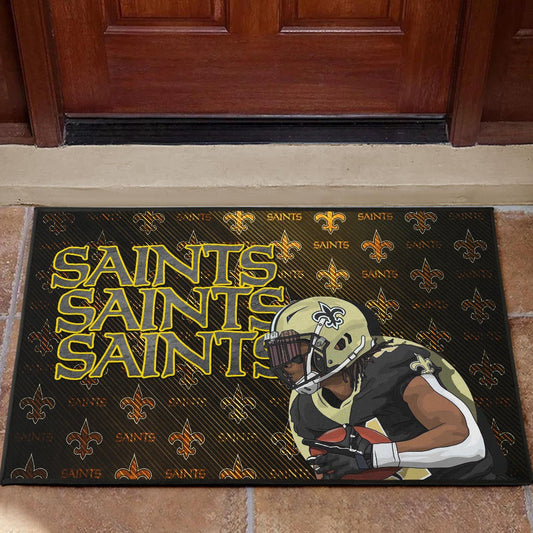 New Orleans Saints American Football Minimal Player Artwork Saints Patterns Door Mat Home Decor