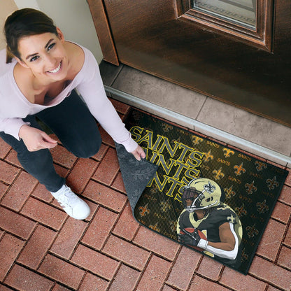 New Orleans Saints American Football Minimal Player Artwork Saints Patterns Door Mat Home Decor