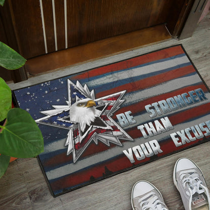 US Independence Day Eagle Emerging From Stars Be Stronger Than Excuse Door Mat Home Decor