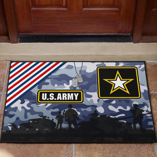 US Independence Day US Army Silhouette Star Tags Door Mat Home Decor