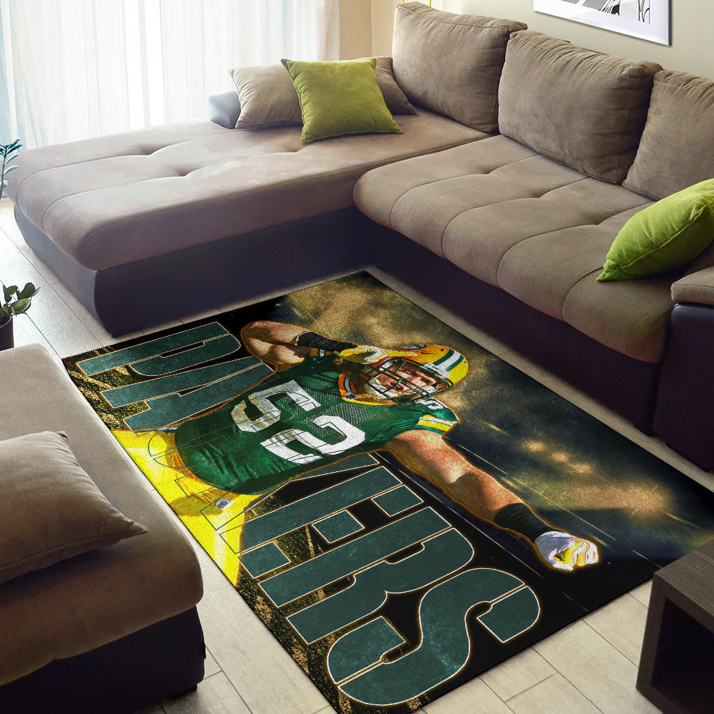 Green Bay American Football Packers Cute Clay Matthews 52 Under Flashlight Area Rug Home Decor