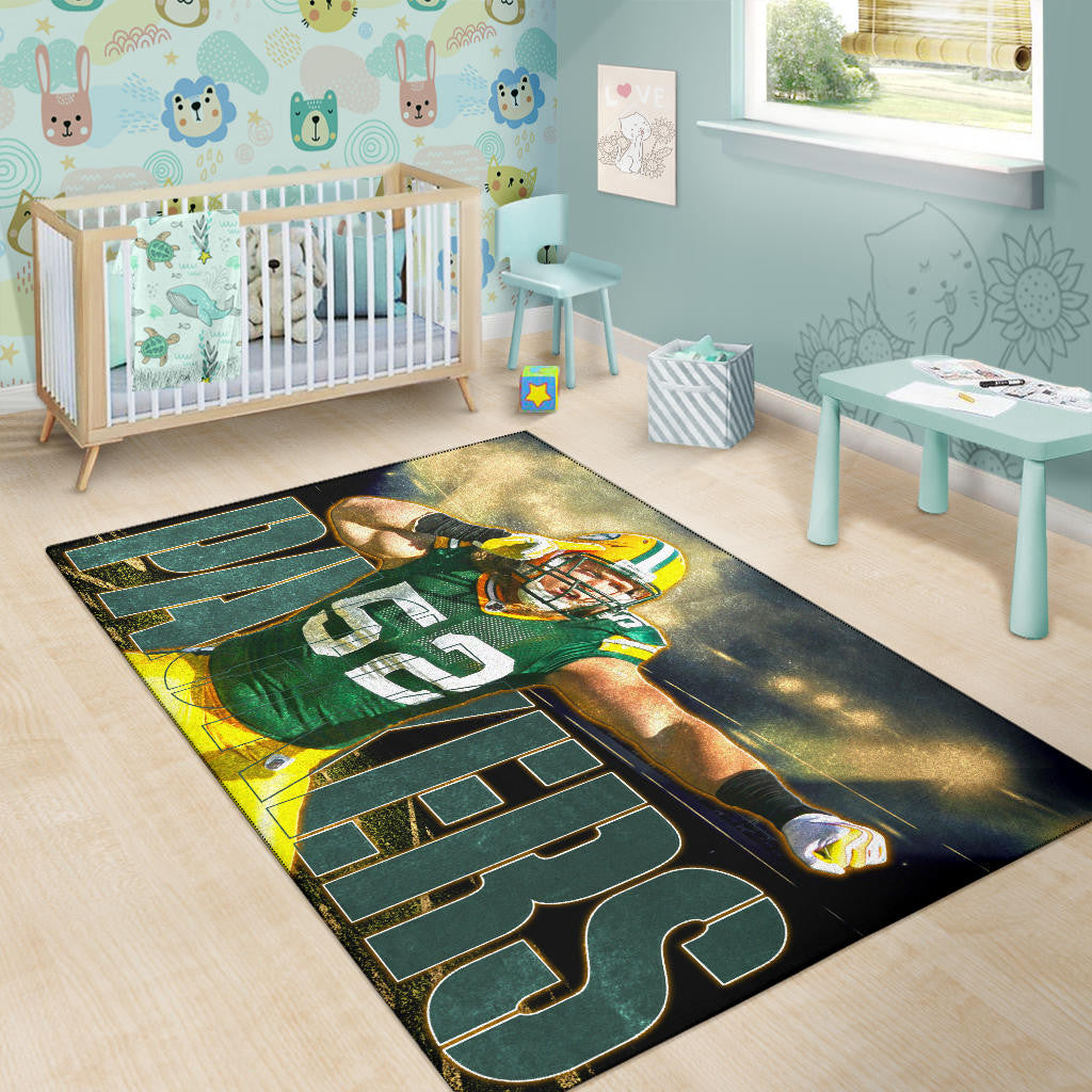 Green Bay American Football Packers Cute Clay Matthews 52 Under Flashlight Area Rug Home Decor