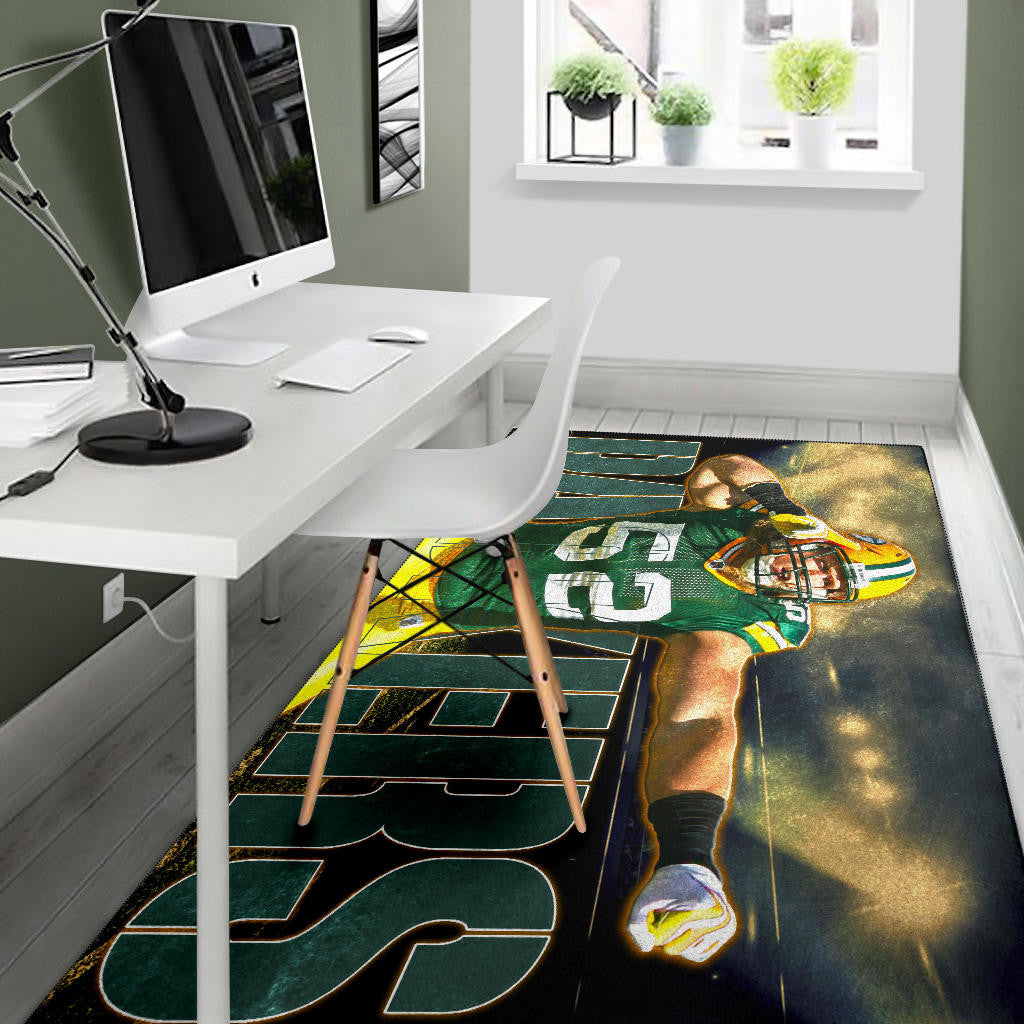 Green Bay American Football Packers Cute Clay Matthews 52 Under Flashlight Area Rug Home Decor