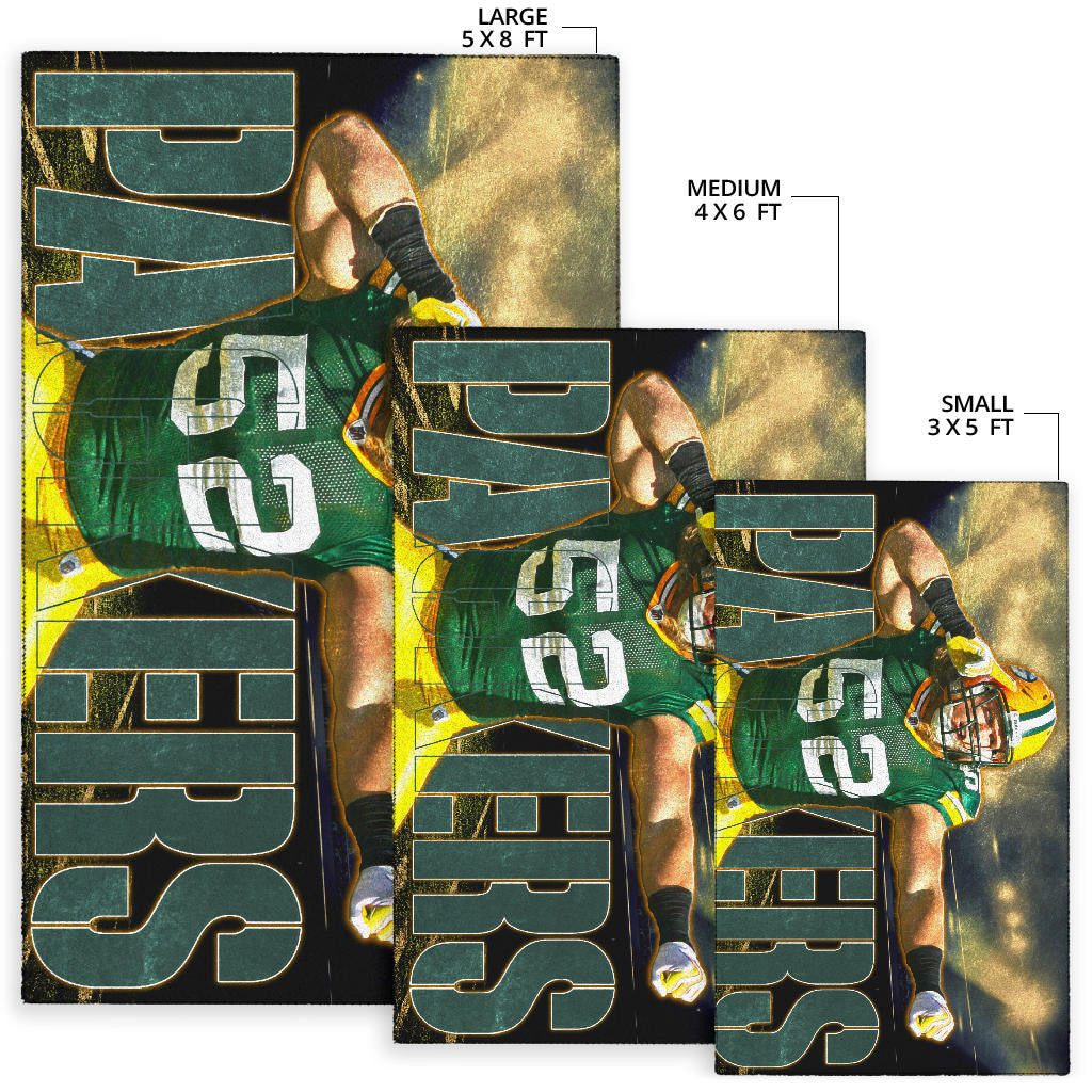 Green Bay American Football Packers Cute Clay Matthews 52 Under Flashlight Area Rug Home Decor