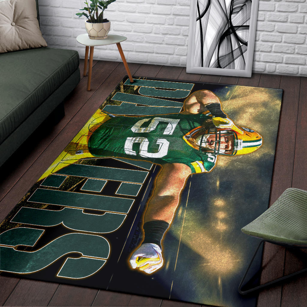 Green Bay American Football Packers Cute Clay Matthews 52 Under Flashlight Area Rug Home Decor