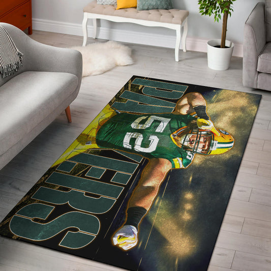 Green Bay American Football Packers Cute Clay Matthews 52 Under Flashlight Area Rug Home Decor