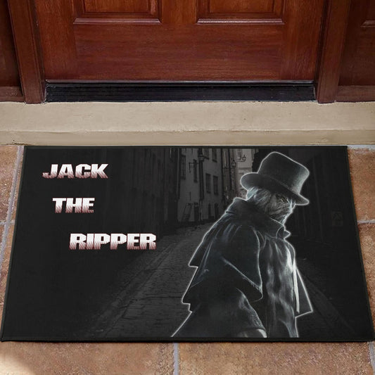 Horror Movie Jack The Ripper In City Black White Door Mat Home Decor