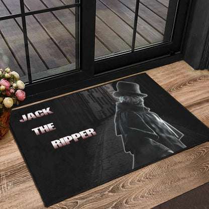Horror Movie Jack The Ripper In City Black White Door Mat Home Decor