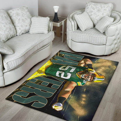 Green Bay American Football Packers Cute Clay Matthews 52 Under Flashlight Area Rug Home Decor