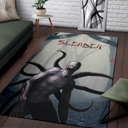 Horror Movie Slender Man In The Forest Fanart Area Rug Home Decor
