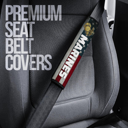 US Independence Day Bald Eagle Marines US Flag Seat Belt Covers