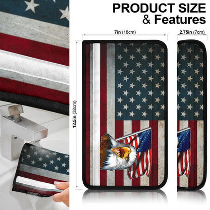 US Independence Day Bald Eagle Marines US Flag Seat Belt Covers