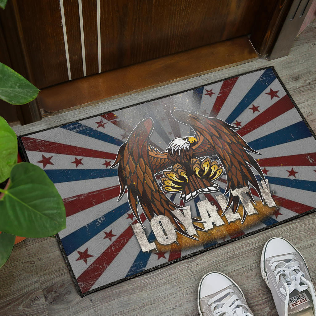 US Independence Day Flying Eagle Claw Loyalty US Flag Spiral Door Mat Home Decor