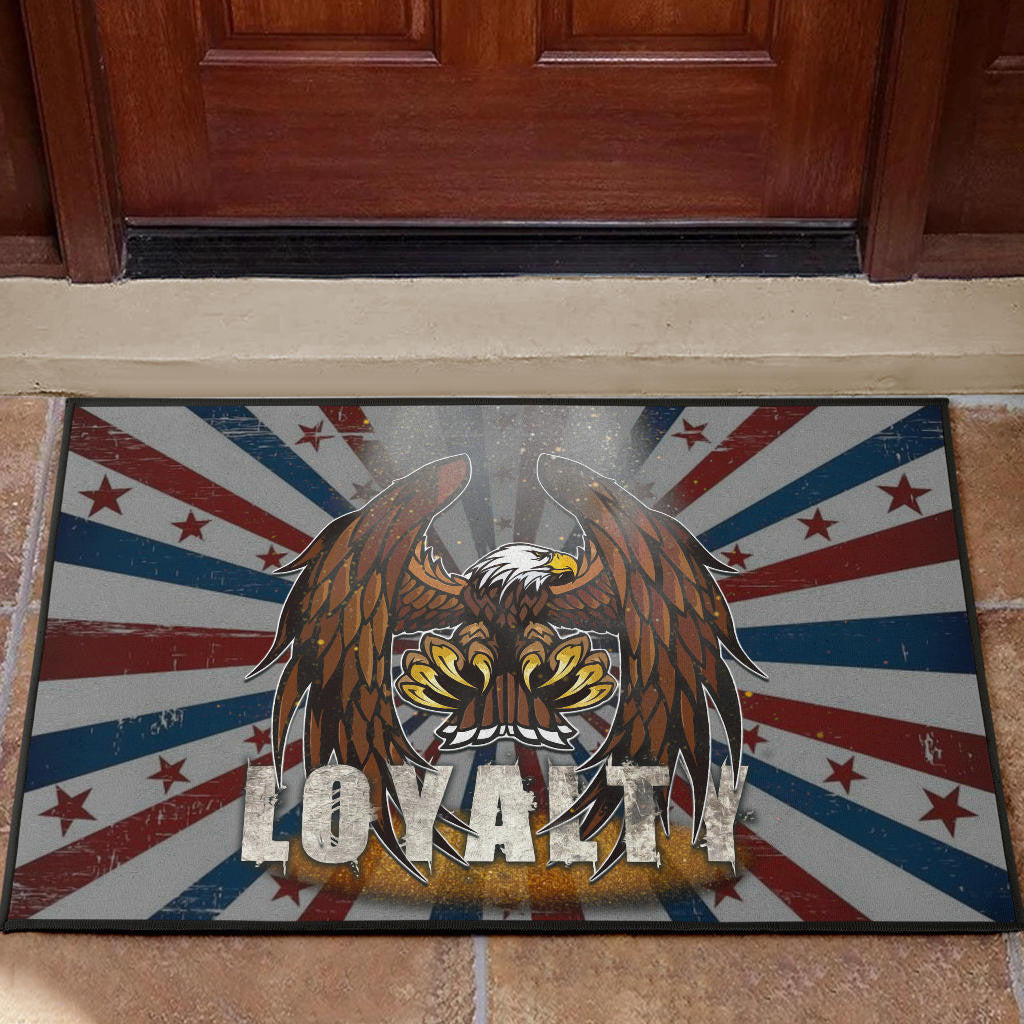 US Independence Day Flying Eagle Claw Loyalty US Flag Spiral Door Mat Home Decor