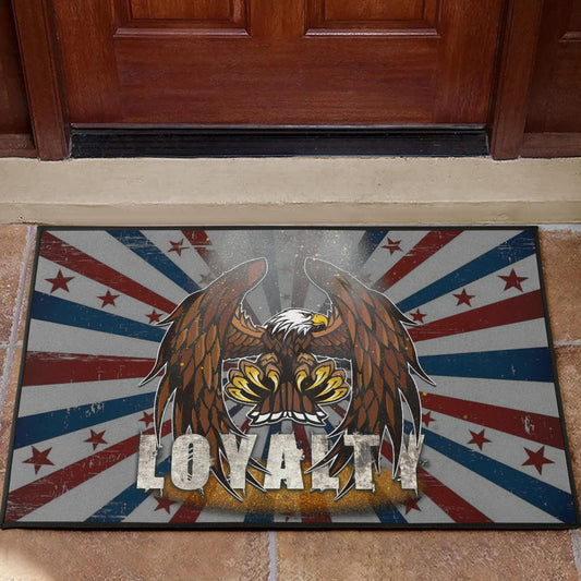 US Independence Day Flying Eagle Claw Loyalty US Flag Spiral Door Mat Home Decor