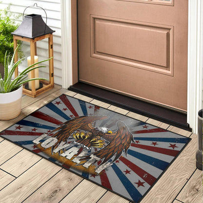US Independence Day Flying Eagle Claw Loyalty US Flag Spiral Door Mat Home Decor