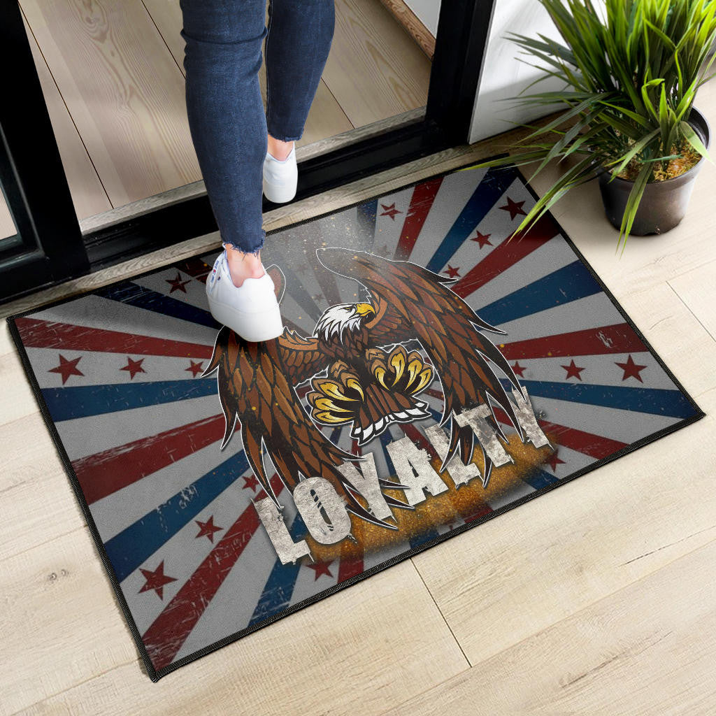 US Independence Day Flying Eagle Claw Loyalty US Flag Spiral Door Mat Home Decor