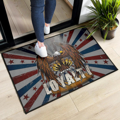 US Independence Day Flying Eagle Claw Loyalty US Flag Spiral Door Mat Home Decor
