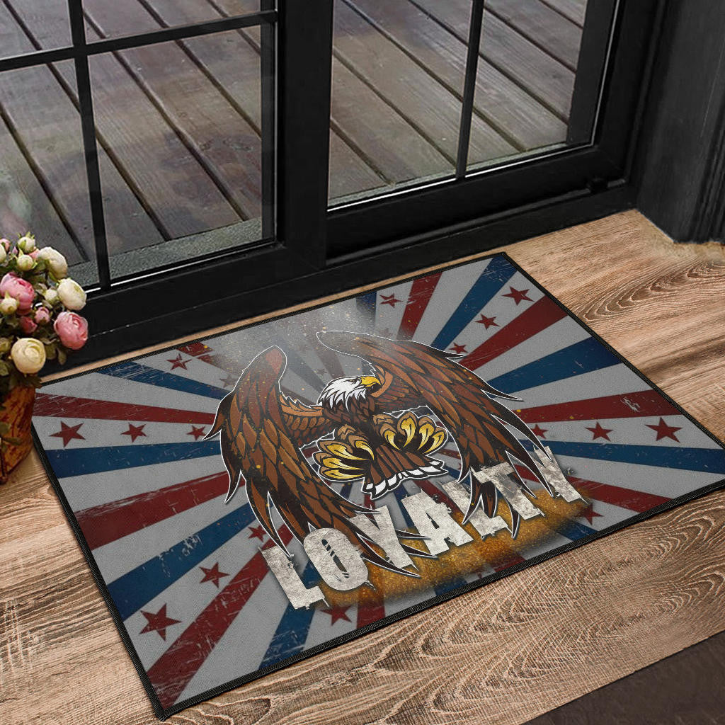US Independence Day Flying Eagle Claw Loyalty US Flag Spiral Door Mat Home Decor
