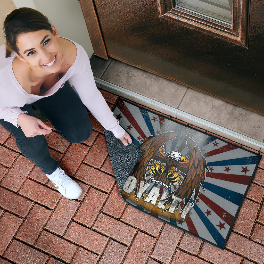 US Independence Day Flying Eagle Claw Loyalty US Flag Spiral Door Mat Home Decor