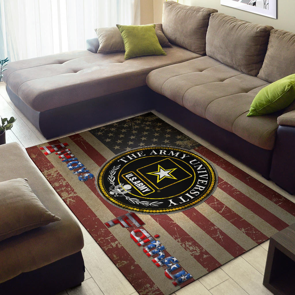 US Independence Day US Army University Always Faithful Area Rug Home Decor