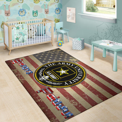 US Independence Day US Army University Always Faithful Area Rug Home Decor